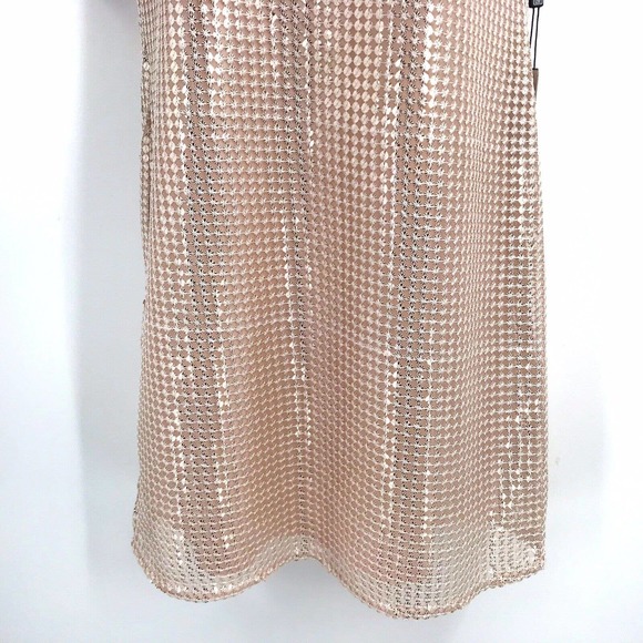 Laundry By Shelli Segal Womens Blush Pink Sequined Sheath Mini Dress Size 0 - Picture 5 of 9